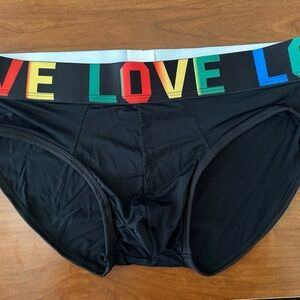 SHEIN Black Briefs with Colorful LOVE Waistband